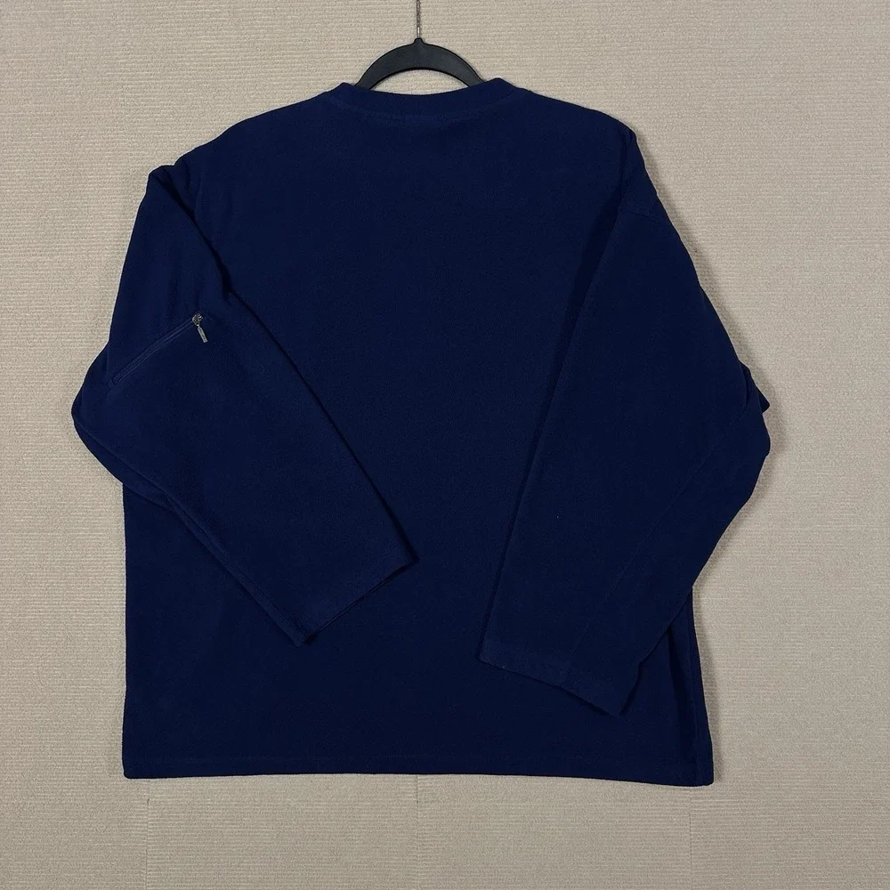 The North Face Fleece Pullover XL Navy Blue Crewneck Sleeve Pocket Lightweight